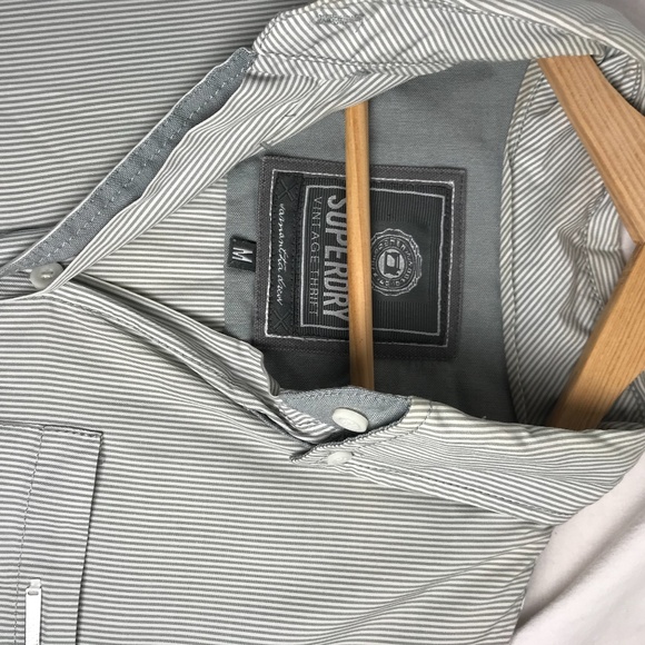 SOLD - Superdry Grey Striped Button-up Shirtdress - Picture 10 of 11